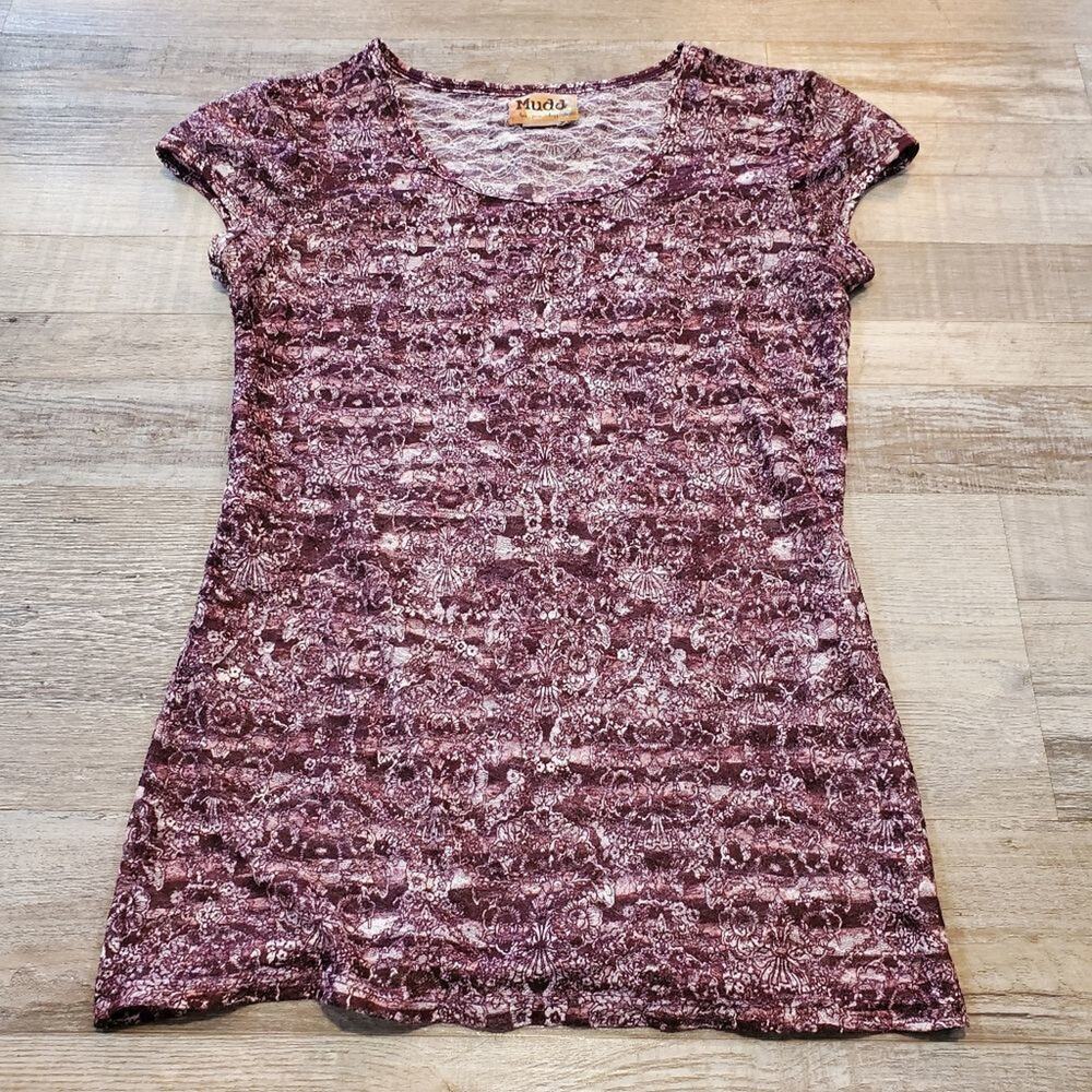 Mudd large girls purple and white floral shirt